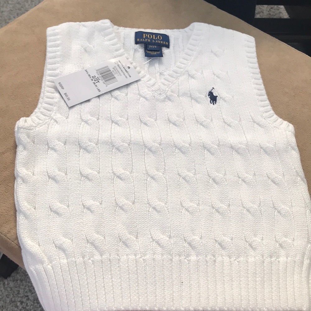 Polo ralph lauren cable knit cotton sweater vest - Picture 1 of 1